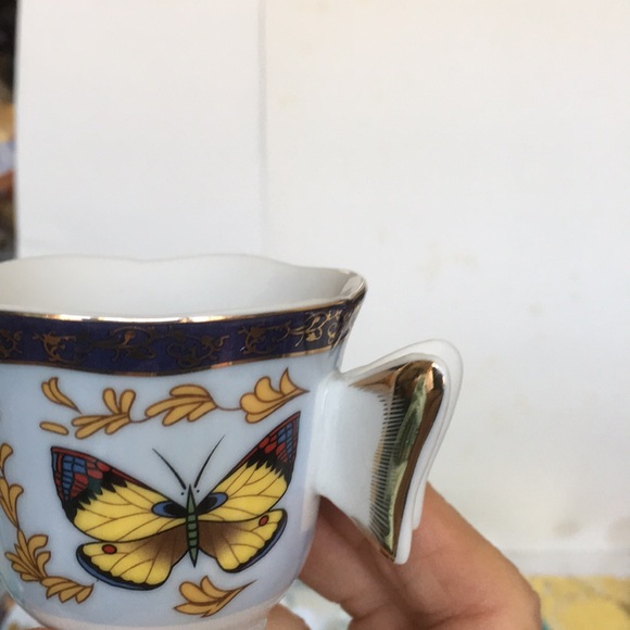 Vintage butterfly demitasse set in original box - Picture 4 of 6
